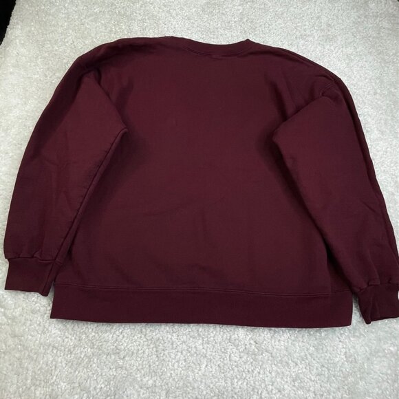 The Bar Varsity Crew Sweatshirt Oversized Maroon FLAWS - Picture 2 of 7
